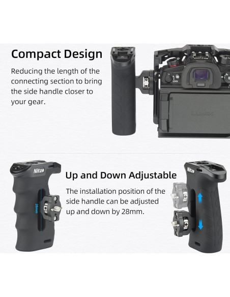 Mango Lateral Ergonómico Nitze PA29D Ajustable Aluminio Goma