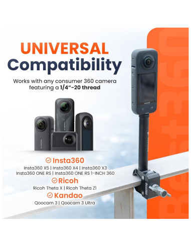 Abrazadera de cámara Best360 para cámaras 360 - 50 mm
