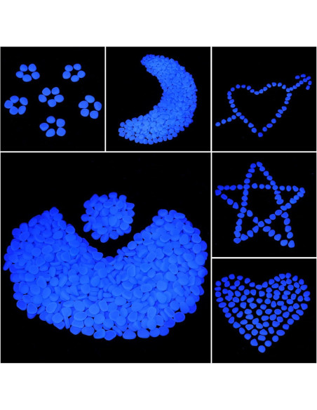 Rocas Brillantes en la Oscuridad Sasylvia 4000 Pcs Azules 2.54 cm