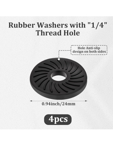 Adaptador de liberación rápida Sliverdew con tornillo de pulgar y almohadillas de goma