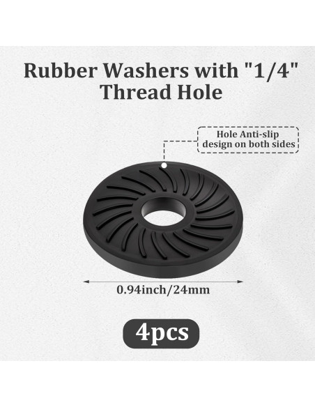 Adaptador de liberación rápida Sliverdew con tornillo de pulgar y almohadillas de goma