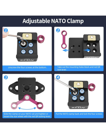 Abrazadera NATO liberación rápida Nitze N20J 15mm para cámara