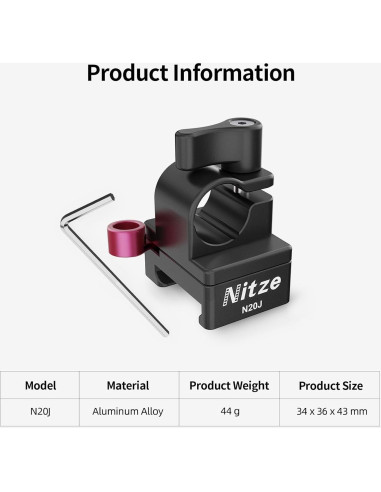 Abrazadera NATO liberación rápida Nitze N20J 15mm para cámara