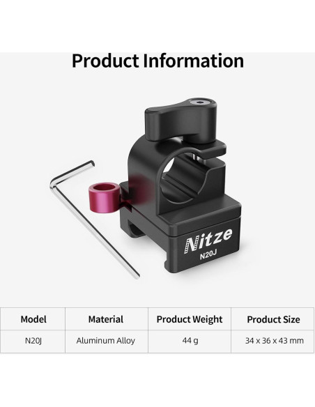 Abrazadera NATO liberación rápida Nitze N20J 15mm para cámara