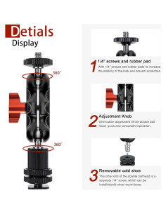 Brazo Mágico Doble Cabeza de Bola Lanxire L0072 para Accesorios 2