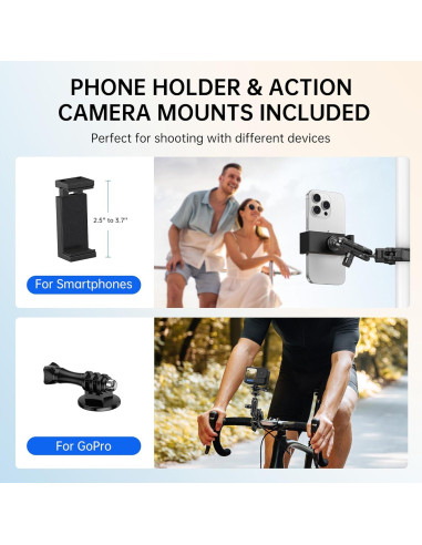 Soporte de Cámara ATUMTEK con Abrazadera y Brazo Mágico 360