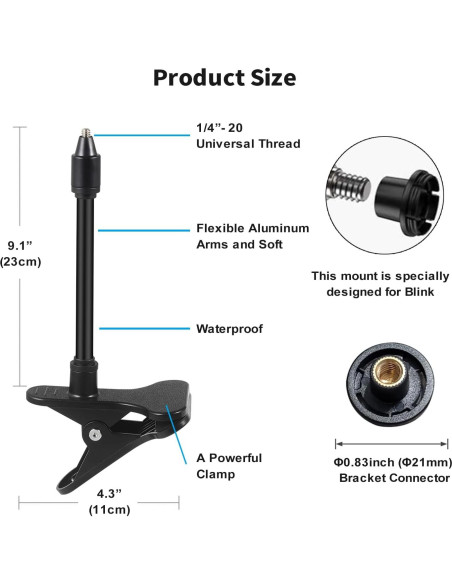 Soporte de Clip de Montaje Tonton para Cámara Blink - 2 Unidades