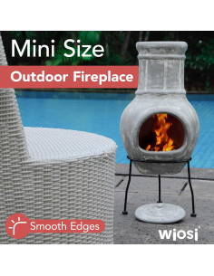 Chimenea Exterior Pequeña Wiosi Gris de Arcilla 30.48x68.58cm 2
