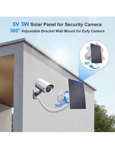 Panel Solar Impermeable 5V 3W KBT 2Pack para Cámara Eufy