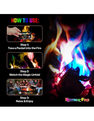 Paquete de 50 Paquetes de Fuego que Cambian de Color Mystical