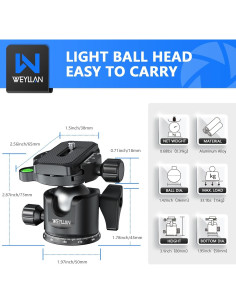 Cabezal de bola panorámico WEYLLAN 36 mm con liberación rápida 2