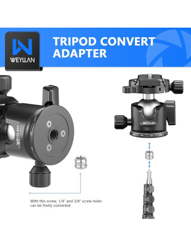 Cabezal de bola panorámico WEYLLAN 36 mm con liberación rápida