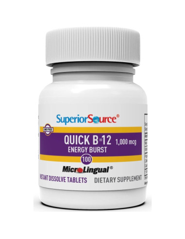 Suplemento B-12 MicroLingual Superior Source 1000 mcg 100 Tabletas