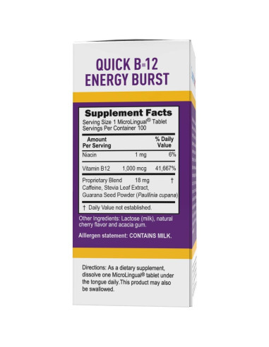 Suplemento B-12 MicroLingual Superior Source 1000 mcg 100 Tabletas