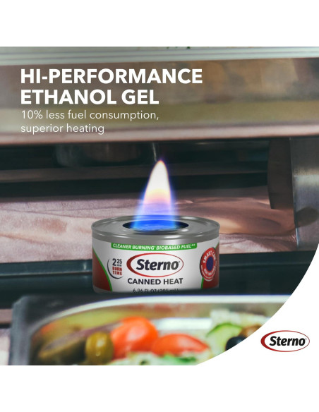 Latas de Combustible Sterno - 2.25 Horas - Paquete de 12