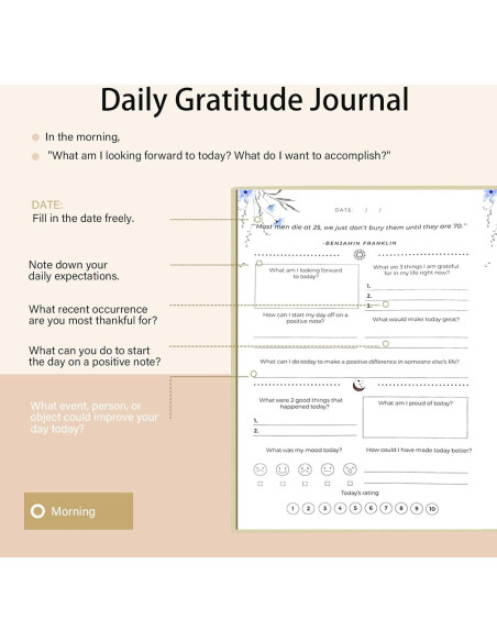 Diario de Gratitud Carta Lusso Beige - 80 Hojas de Reflexión Diario de Gratitud Carta Lusso Beige - 80 Hojas de Reflexión
