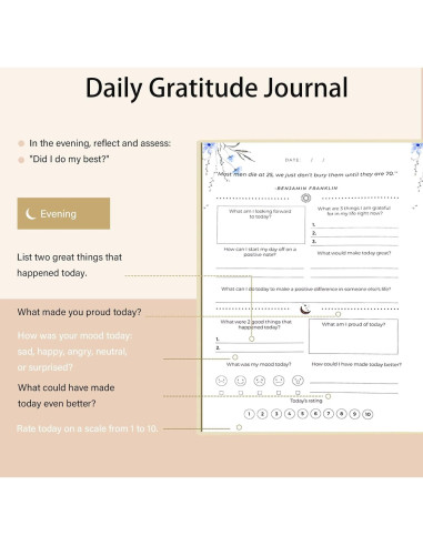 Diario de Gratitud Carta Lusso Beige - 80 Hojas de Reflexión