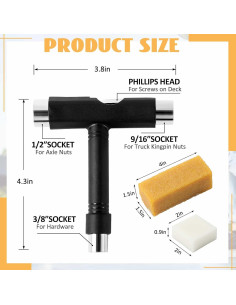 Kit de Herramientas para Patineta Threlaco 3 Piezas Multifuncional 2
