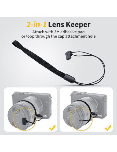 Tapa de lente JJC 49mm con cierre central para cámaras DSLR