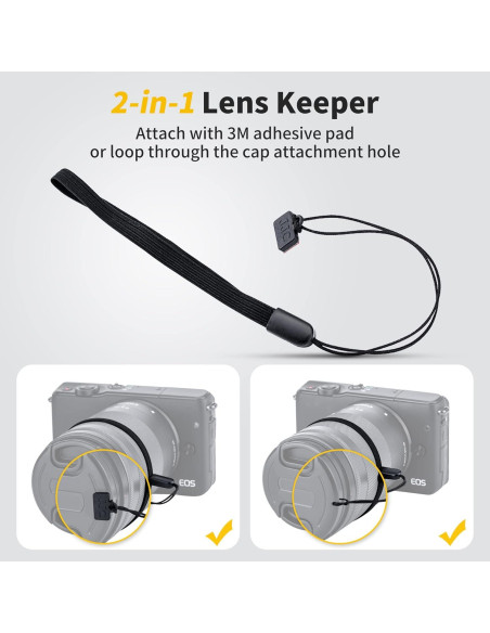 Tapa de lente JJC 49mm con cierre central para cámaras DSLR