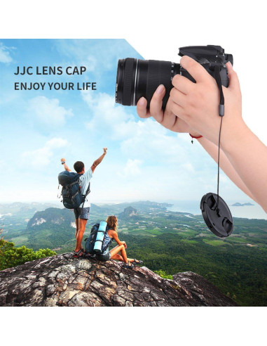 Tapa de lente JJC 49mm con cierre central para cámaras DSLR