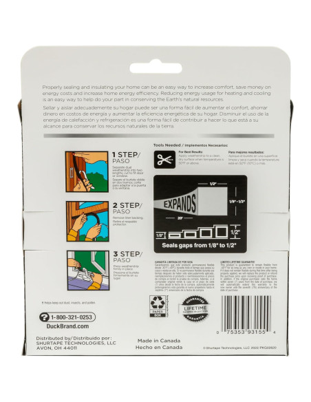 Espuma Expandible Duck 1.27 cm x 6.1 m para Puertas y Ventanas