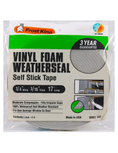 Cinta de Espuma de Vinilo Frost King V449H 5.18m Gris