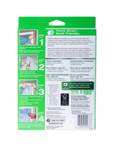 Kit Aislante Ventanas Duck Brand 62x420 Pulgadas - 10 Ventanas