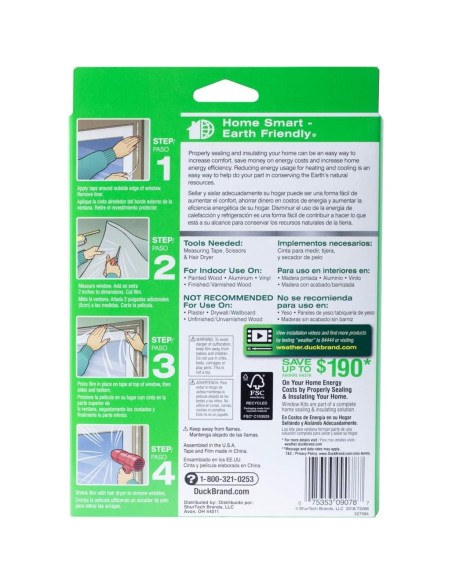 Kit Aislante Ventanas Duck Brand 62x420 Pulgadas - 10 Ventanas