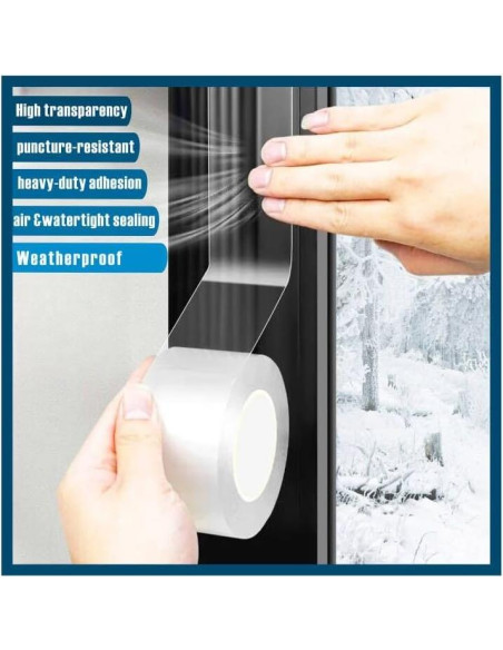 Cinta de Sellado de Ventanas Transparentes Entaopion 7 cm x 15 m