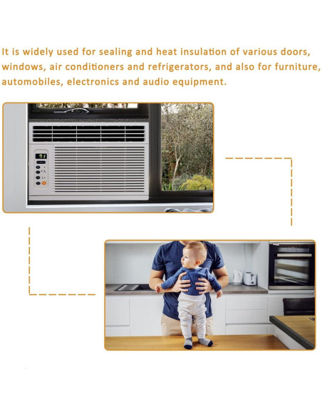 Cinta de Espuma Aislante YoleShy 2.54cm x 3.96m Autoadhesiva