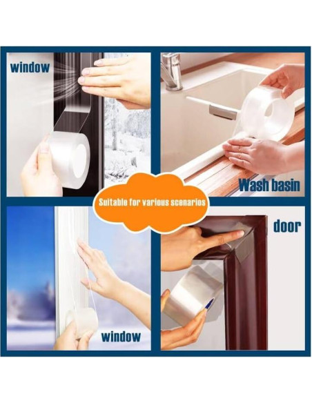 Cinta de Sellado de Ventanas Transparentes Entaopion 7 cm x 15 m
