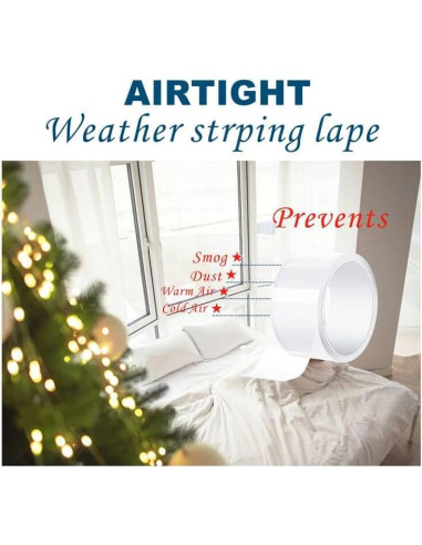 Cinta de Sellado de Ventanas Transparentes Entaopion 7 cm x 15 m