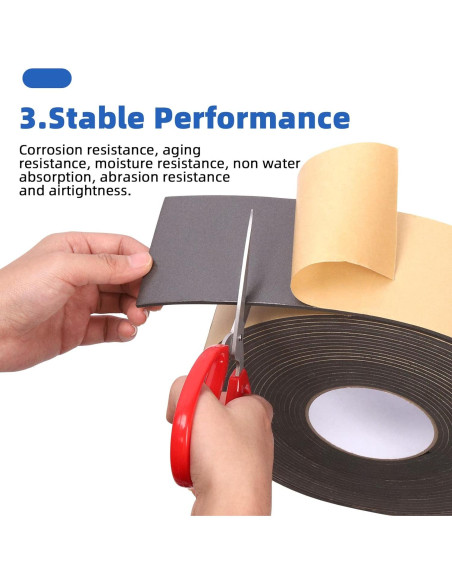 Cinta de Aislamiento de Espuma Glarks 75mm x 3mm x 10m con Tijeras