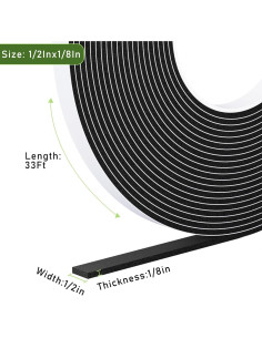 Cinta de Aislamiento de Espuma KAIYUER 1.27 cm x 0.32 cm x 10.06 m 2