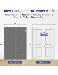 Cortina Térmica Magnética HADOR 72x80 Pulgadas Gris Aislante 2