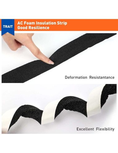 MAGZO Burlete de Espuma Aislante 1" x 1" x 8m - 4 Rollos