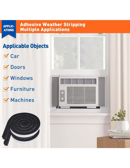 MAGZO Burlete de Espuma Aislante 1" x 1" x 8m - 4 Rollos