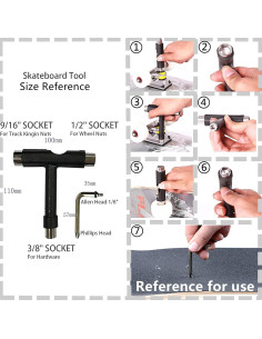 Herramienta de Skate WENGINS Todo-en-Uno con Accesorios 2