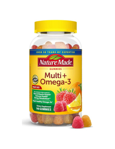 Nature Made Multivitamina + Omega-3 140 Gomas Sabor Fruta
