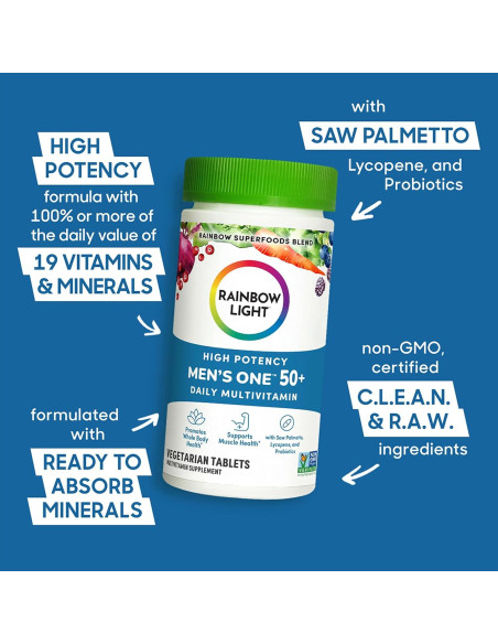 Multivitamina Arcoíris Rainbow Light 50+ Hombres 60 Tabletas