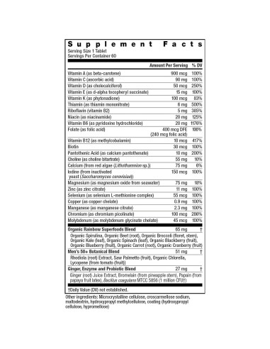 Multivitamina Arcoíris Rainbow Light 50+ Hombres 60 Tabletas