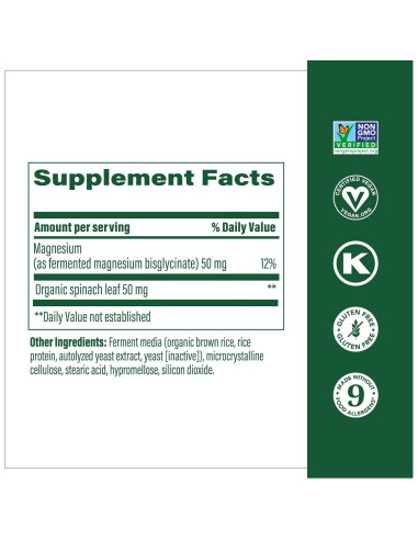 Suplemento de Magnesio MegaFood 90 Tabletas Veganas