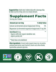 Suplemento de Calcio y Magnesio MegaFood 90 tabletas 2