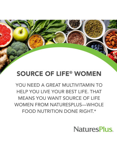 Multivitamínico para Mujeres Nature's Plus - 60 Tabletas Vegetarianas - Sin Gluten