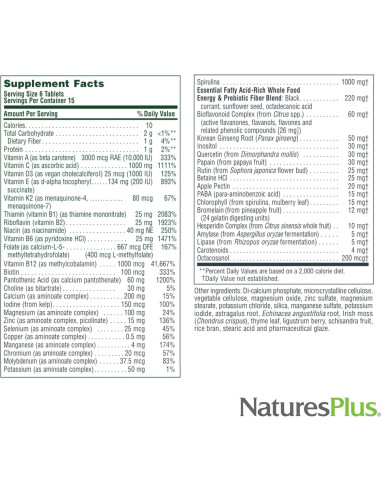 Suplemento Multivitamínico Natures Plus Fuente de Vida 90 Tabletas