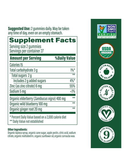 Gominolas Veganas de Elderberry MegaFood - 54 Gominolas