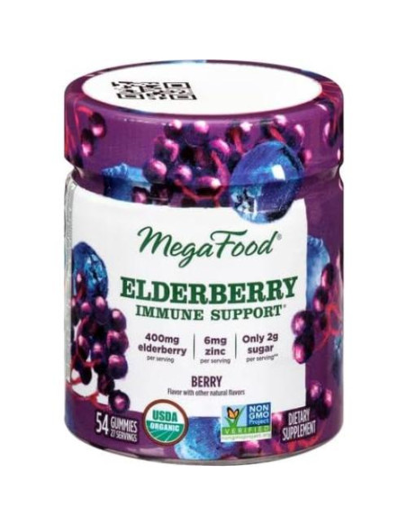Gominolas Veganas de Elderberry MegaFood - 54 Gominolas