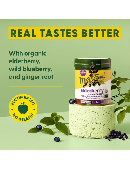 Gominolas Veganas de Elderberry MegaFood - 54 Gominolas