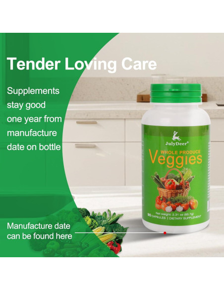 Suplemento Natural de Frutas y Verduras JulyDeer - 180 Cápsulas